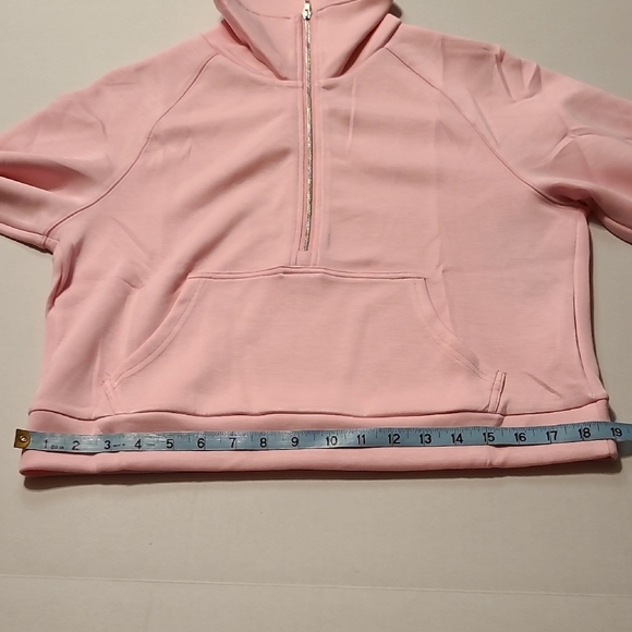 Mangopop Pink Women's Half-Zip Versatile Pullover NWT Medium Kangroo Pockets - Picture 6 of 12